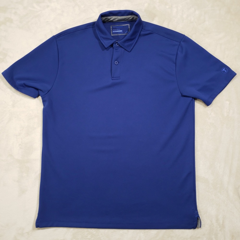 Twillory Polo Shirt Mens Medium Blue Athleisure Performance Short Sleeve